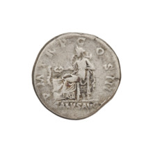 Denarius, Hadrian (76–138; Roman emperor 117–138). Obverse: Bust of Hadrian with laurel wreath
