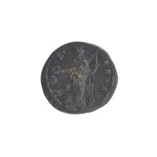 Denarius of Antoninus Pius (86–161; Roman emperor 138–161). Obverse: Head of Antoninus Pius in a