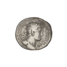 Denarius, Hadrian (76–138; Roman emperor 117–138). Obverse: Bust of Hadrian with laurel wreath