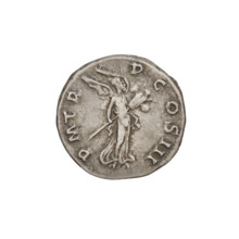 Denarius, Hadrian (76–138; Roman emperor 117–138). Obverse: Bust of Hadrian with laurel wreath