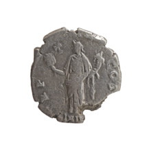 Denarius, Antoninus Pius (86–161; Roman emperor 138–161). Obverse: Head of Antoninus Pius in a