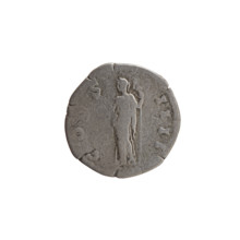 Denarius of Antoninus Pius (reign 138–161). Obverse: Head of Antoninus Pius in a laurel wreath