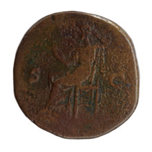 Sestertius, Antoninus Pius (86–161; Roman emperor 138–161) — obverse: head of Antoninus Pius with a