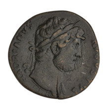 sestertius, Hadrian (76–138; Roman emperor 117–138); Obv.: head of Hadrian in laurel wreath right;