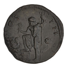 sestertius, Hadrian (76–138; Roman emperor 117–138); obverse: head of Hadrian in laurel wreath