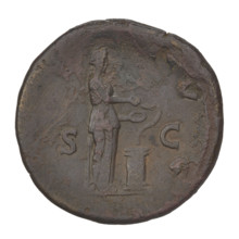 Sestertius, Hadrian (76–138; Roman emperor 117–138). Obverse: head of Hadrian with laurel wreath