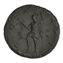sestertius, Hadrian (76–138; Roman emperor 117–138); obverse: bust of Hadrian with laurel wreath