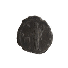 Denarius of Antoninus Pius (86–161; Roman emperor 138–161). Obverse: Head of Antoninus Pius in a