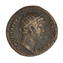dupondius; Hadrian (76–138; Roman emperor 117–138); Obv.: Hadrian's head to the right wearing a