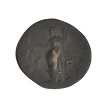 Hadrian (76–138; Roman emperor 117–138); obverse: head of Hadrian in laurel wreath facing right;