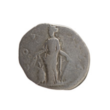 Denarius, Antoninus Pius (86–161; Roman emperor 138–161), issuer. Obverse: head of the emperor in a