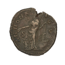 Hadrian (76–138; Roman emperor 117–138). Obverse: head of Hadrian in laurel wreath facing right;