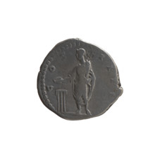 Denarius of Antoninus Pius (86–161; Roman emperor 138–161). Obverse: head of Antoninus Pius with