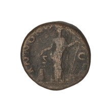 Hadrian (76–138; Roman emperor 117–138). Obverse: head of Hadrian in laurel wreath facing right;