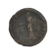 Hadrian (76–138; Roman emperor 117–138). Obverse: head of Hadrian in laurel wreath facing right;