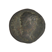 Hadrian (76–138; Roman emperor 117–138). Coin (134–138, Rome). Obverse: head of Hadrian in laurel