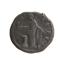 Denarius, Antoninus Pius (86–161; Roman emperor 138–161). Obverse: head of the emperor in a laurel