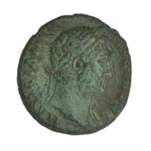 Hadrian (76–138; Roman emperor 117–138). Obverse: Bust of Hadrian with laurel wreath facing right;