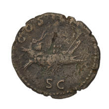 Hadrian (76–138; Roman emperor 117–138). Obverse: Bust of Hadrian with laurel wreath facing right;