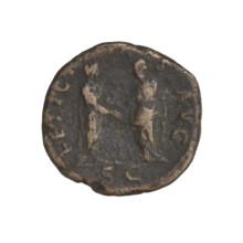 Hadrian (76–138; Roman Emperor 117–138). Coin (134–138, Rome, Roman Empire). Obverse: Bust of