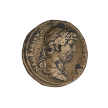 Hadrian (76–138; Roman emperor 117–138). Obverse: Bust of Hadrian with laurel wreath facing right;