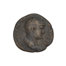 Quarter (coin) of Hadrian (76–138; Roman emperor 117–138). Obverse: bust of Hadrian right, wearing