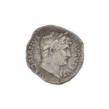 Denarius, Hadrian (76–138; Roman emperor 117–138). Obverse: head of Hadrian in laurel wreath facing