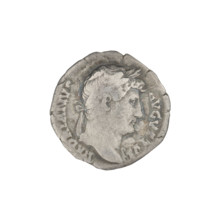 Denarius, Hadrian (76–138; Roman emperor 117–138). Obverse: head of Hadrian in laurel wreath facing