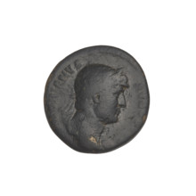 Quarter (coin) of Hadrian (76–138; Roman emperor 117–138); Obverse: bust of Hadrian right, wearing