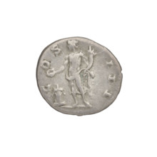 Denarius of Hadrian (76–138; Roman emperor 117–138). Obverse: head of Hadrian in laurel wreath
