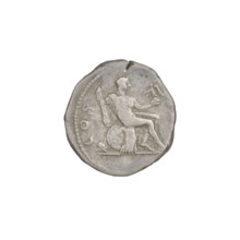Denarius, Hadrian (76–138; Roman emperor 117–138). Obverse: head of Hadrian in laurel wreath facing
