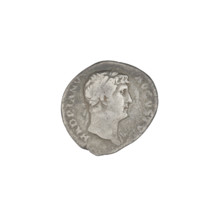 Denarius, Hadrian (76–138; Roman emperor 117–138). Obverse: head of Hadrian in laurel wreath facing