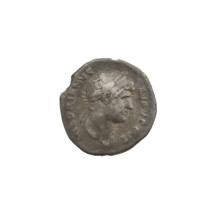 Denarius of Hadrian (76–138; Roman emperor 117–138). Obverse: head of Hadrian with laurel wreath