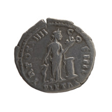 Denarius, Antoninus Pius (86–161; Roman emperor 138–161), issuer. Obverse: head of the emperor in a