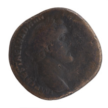 Sestertius, Antoninus Pius (86–161; Roman emperor 138–161), issuer. Obverse: Head of Antoninus Pius