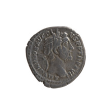 Denarius of Antoninus Pius (reign 138–161), struck 152–153. Obverse: head of the emperor in a