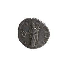 Denarius of Antoninus Pius (86–161; Roman emperor 138–161). Obverse: Head of Antoninus Pius in a