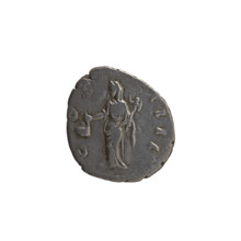 Denarius, Antoninus Pius (86–161; Roman emperor 138–161) — obverse: head of the emperor in a laurel