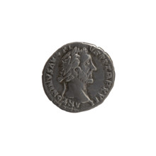 Denarius of Antoninus Pius (86–161; Roman emperor 138–161), c. 153–154. Obverse: head of Antoninus