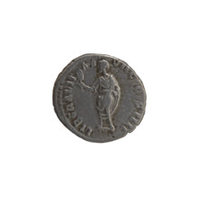 Denarius of Antoninus Pius (86–161; Roman emperor 138–161). Obverse: head of the emperor in a