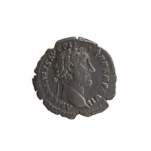 Denarius, Antoninus Pius (86–161; Roman emperor 138–161) — obverse: head of Antoninus Pius in a