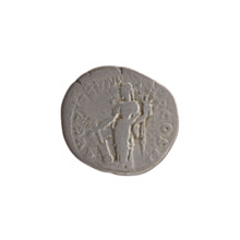 Denarius of Antoninus Pius (86–161; Roman emperor 138–161). Obverse: head of Antoninus Pius bare,