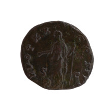 Dupondius of Antoninus Pius (r. 138–161). Obverse: Head of Antoninus Pius in radiant crown facing