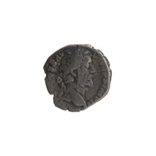 Denarius of Antoninus Pius (86–161; Roman emperor 138–161). Obverse: Head of the emperor in a