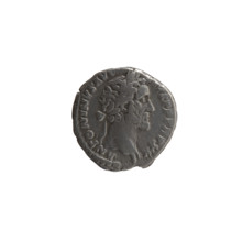 Denarius of Antoninus Pius (86–161; Roman emperor 138–161). Obverse: head of Antoninus Pius with