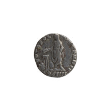 Denarius of Antoninus Pius (86–161; Roman emperor 138–161). Obverse: Head of the emperor with a