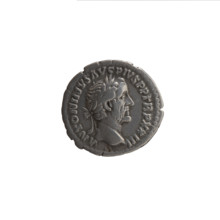 Denarius of Antoninus Pius (ruled 138–161). Obverse: head of the emperor in a laurel wreath facing