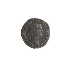Denarius, Antoninus Pius (86–161; Roman emperor 138–161), issuer. Obverse: head of the emperor in a