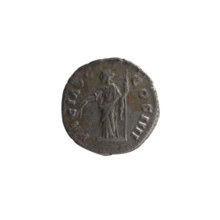 Denarius of Antoninus Pius (86–161; Roman emperor 138–161). Obverse: Head of Antoninus Pius in a