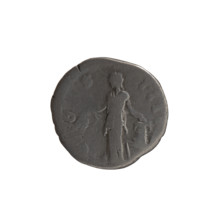 Denarius of Antoninus Pius (reigned 138–161). Obverse: head of the emperor in a laurel wreath